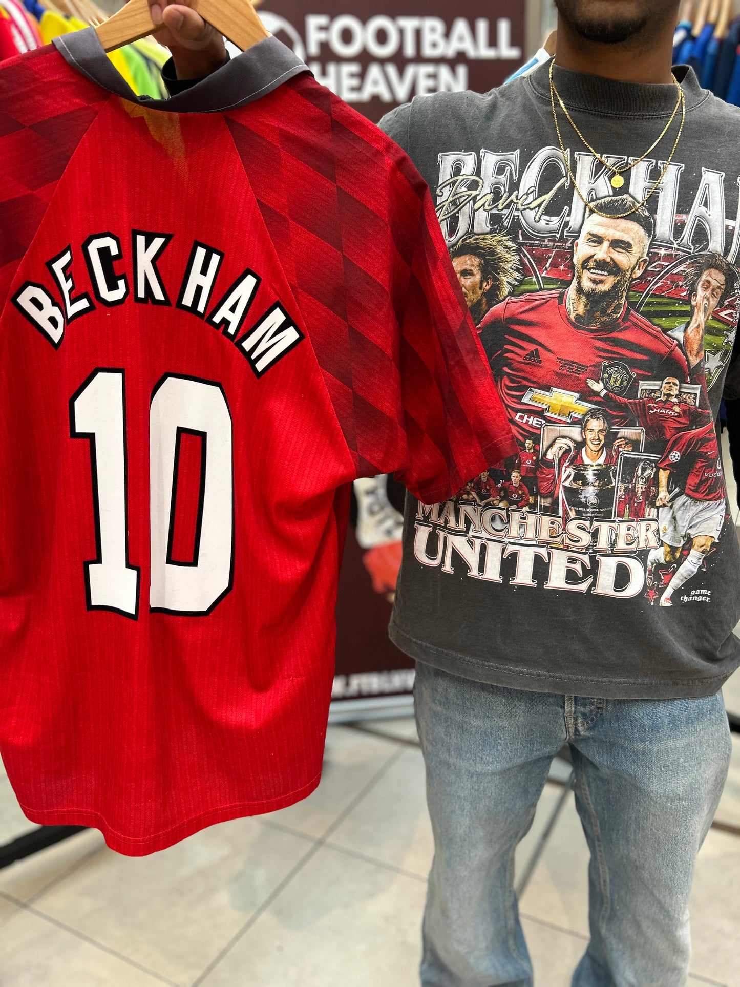 Manchester United 1996-97 Home Shirt, #10 David Beckham - L