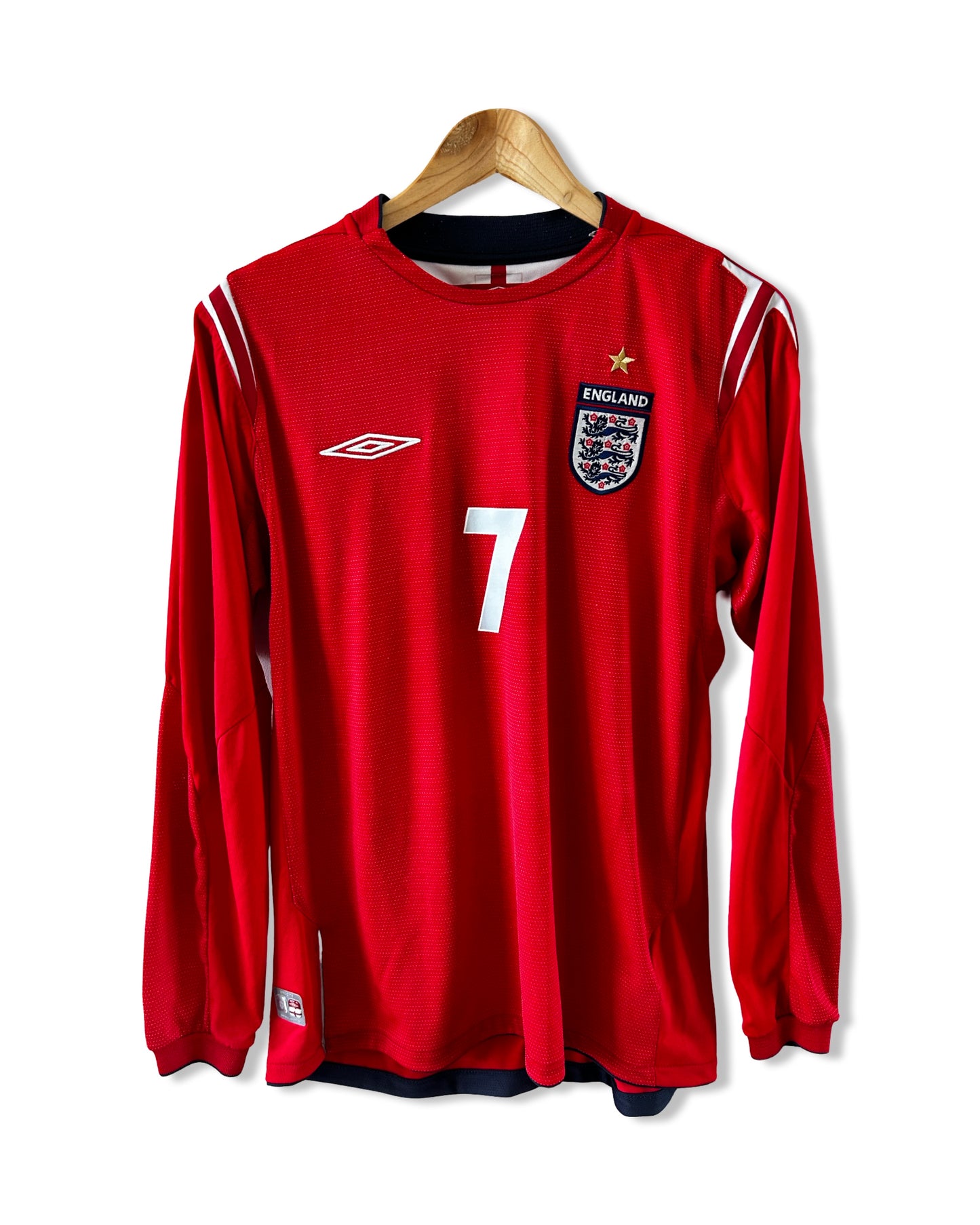 England National Mens Team 2003-04 Away (Long Sleeves), #7 David Beckham - M