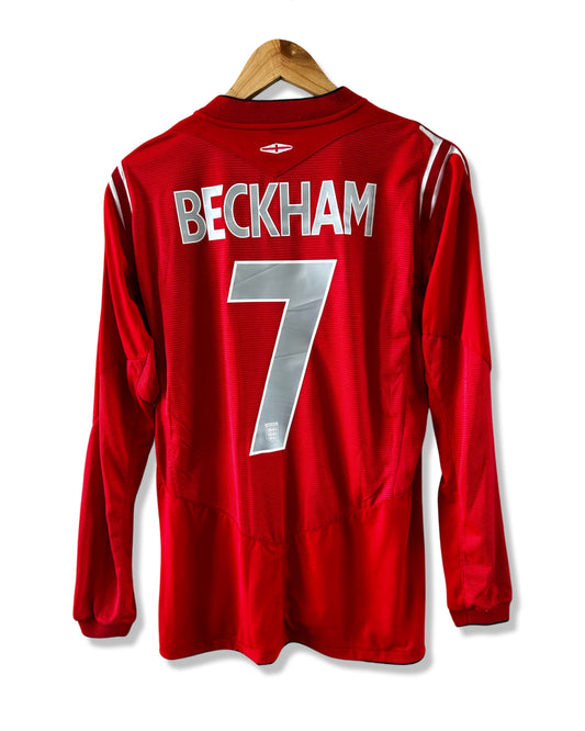 England National Mens Team 2003-04 Away (Long Sleeves), #7 David Beckham - M