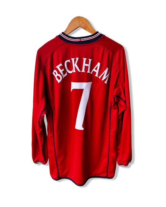 England 2002 Away Shirt, #7 David Beckham (L/S) - L