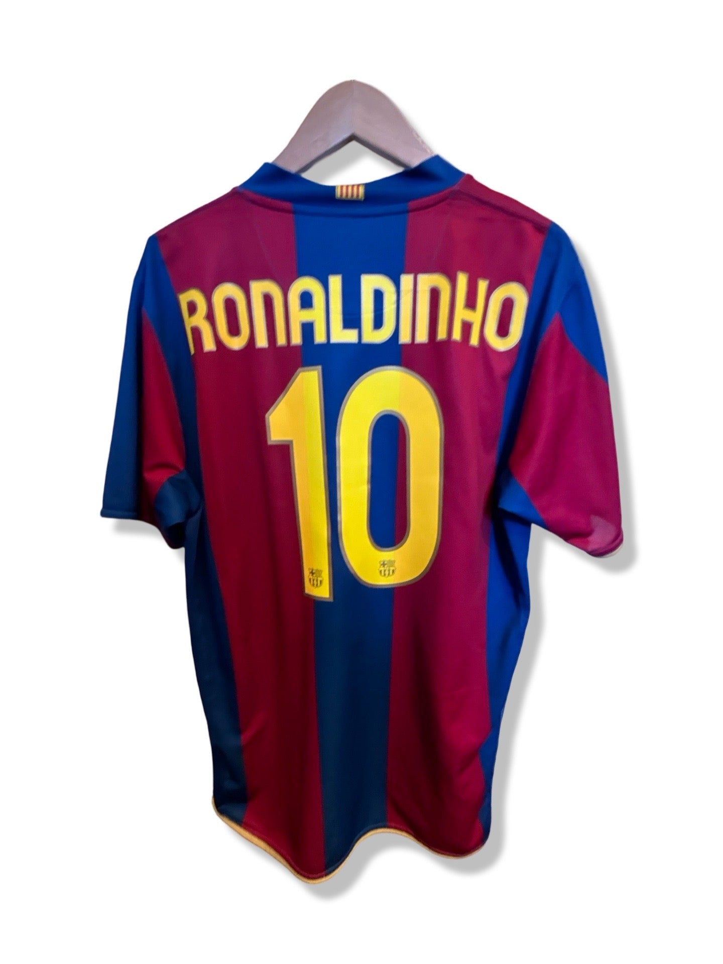 FC Barcelona 2007-08 Camp Nou 50 Year Anniversary Home Shirt, #10 Ronaldinho - L