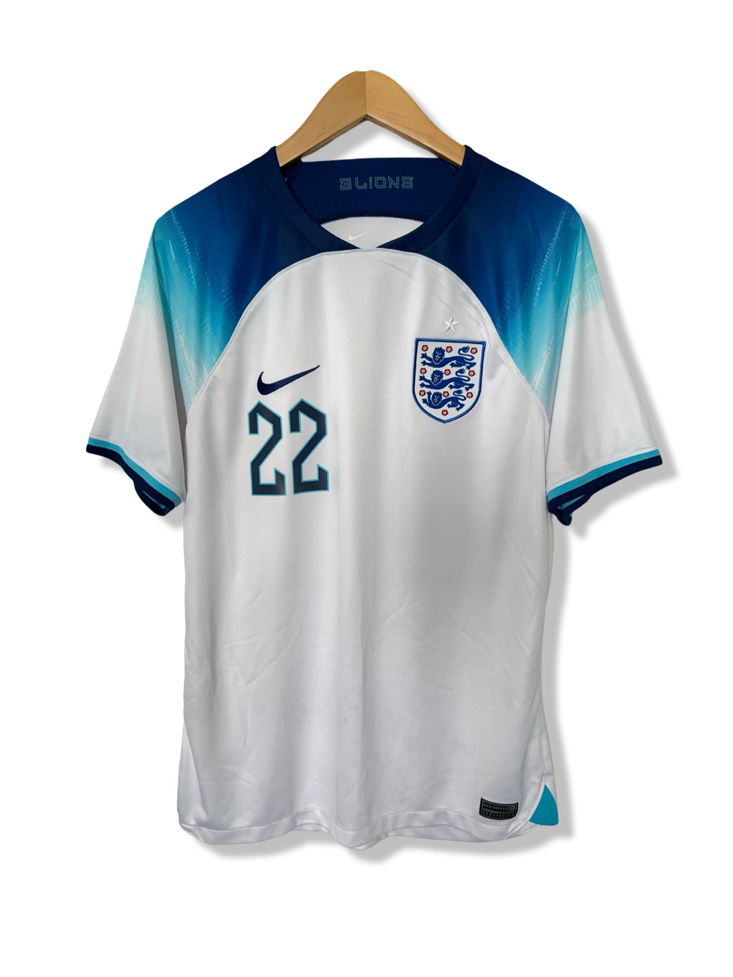 England National Team 2022 Home Shirt, #22 Jude Bellingham - M