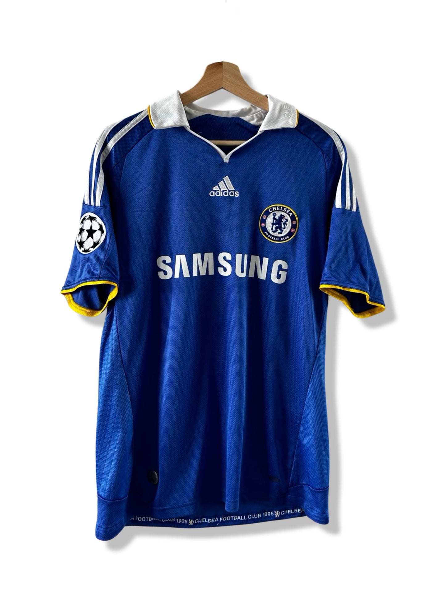 Chelsea FC 2008-09 Home Shirt, #11 Didier Drogba (Champions League) - L