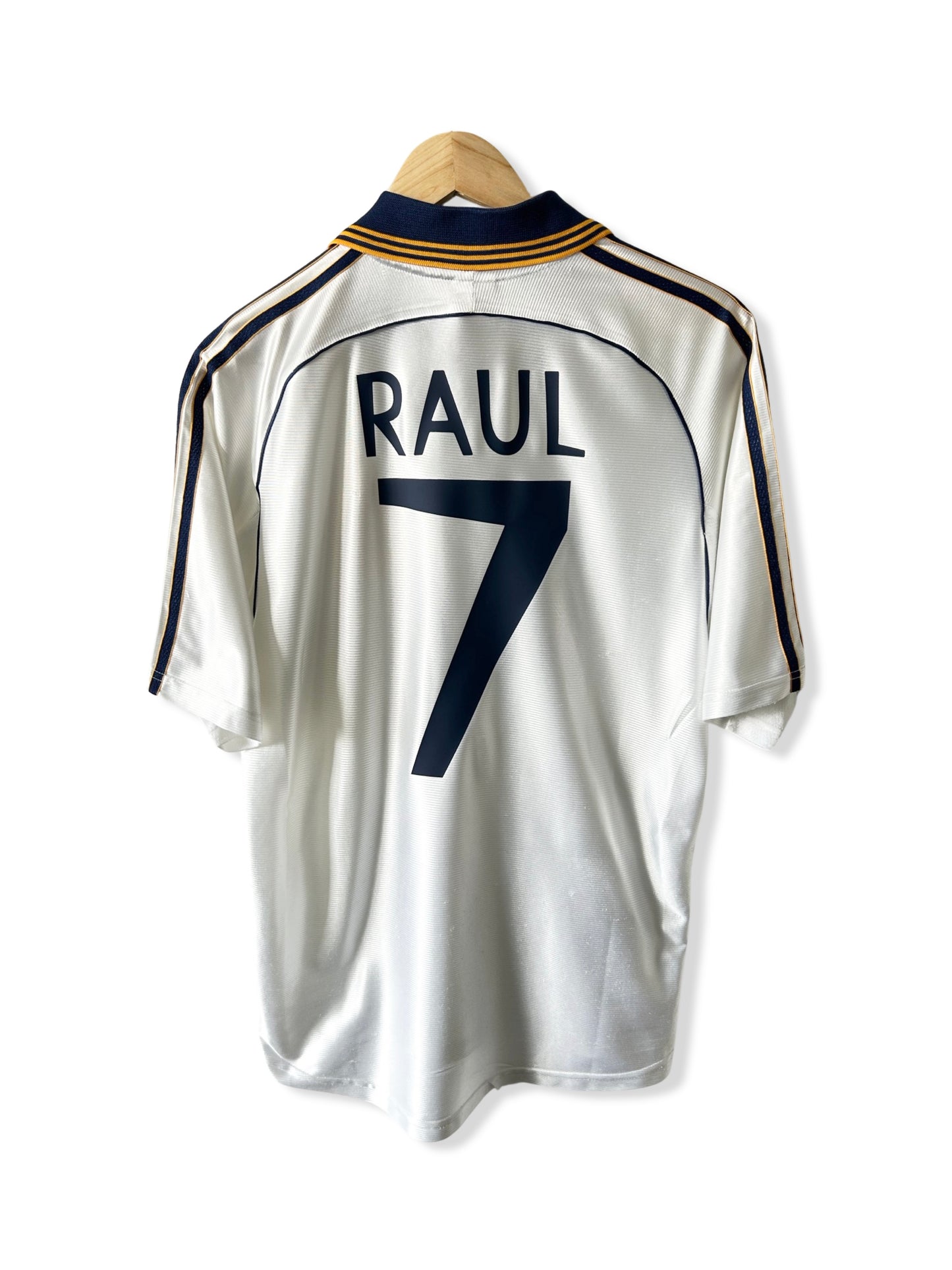 Real Madrid CF 1998-2000 Home Shirt, #7 Raul - L