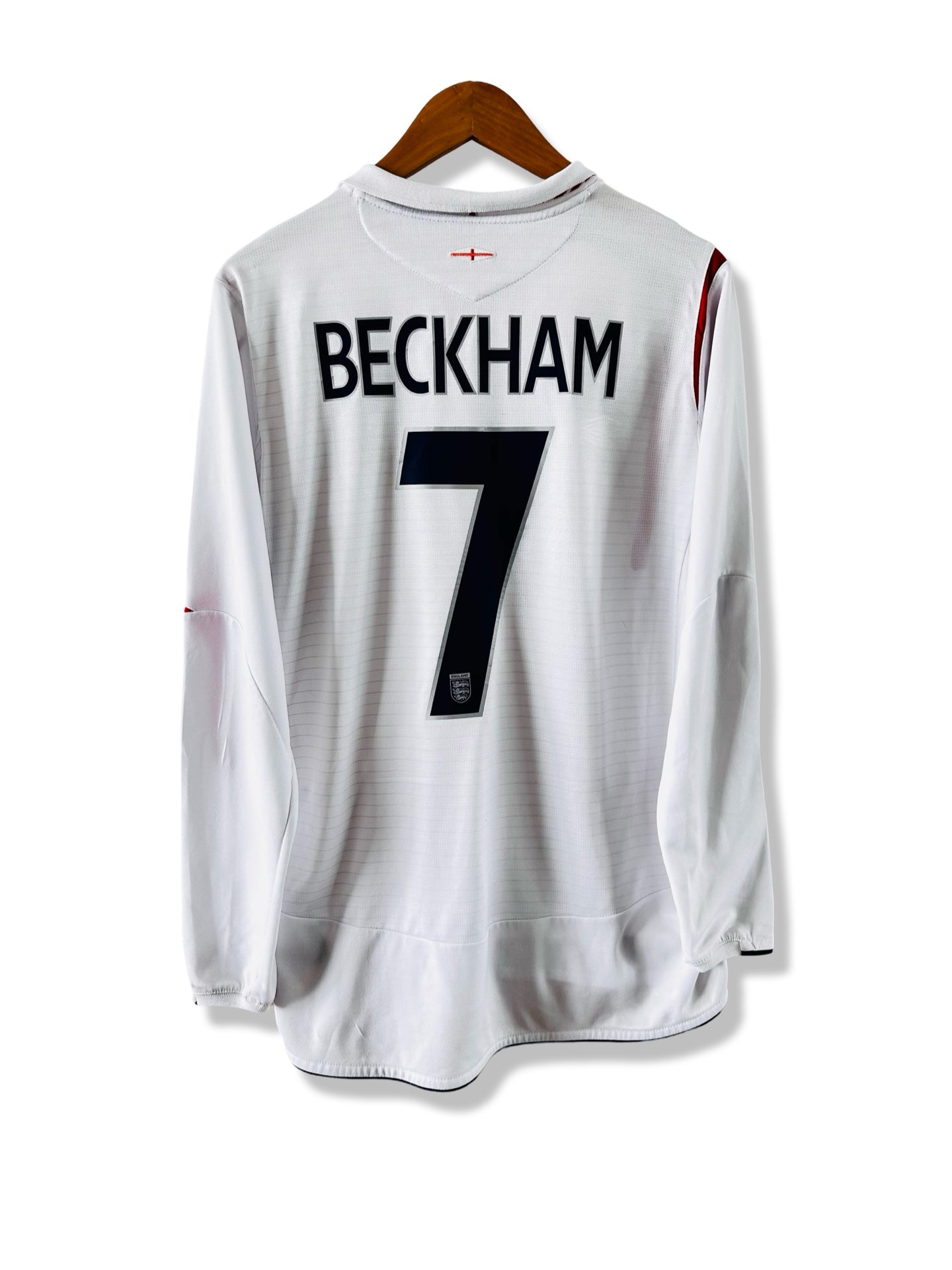 England 2006 Home Shirt, #7 David Beckham (L/S) - L