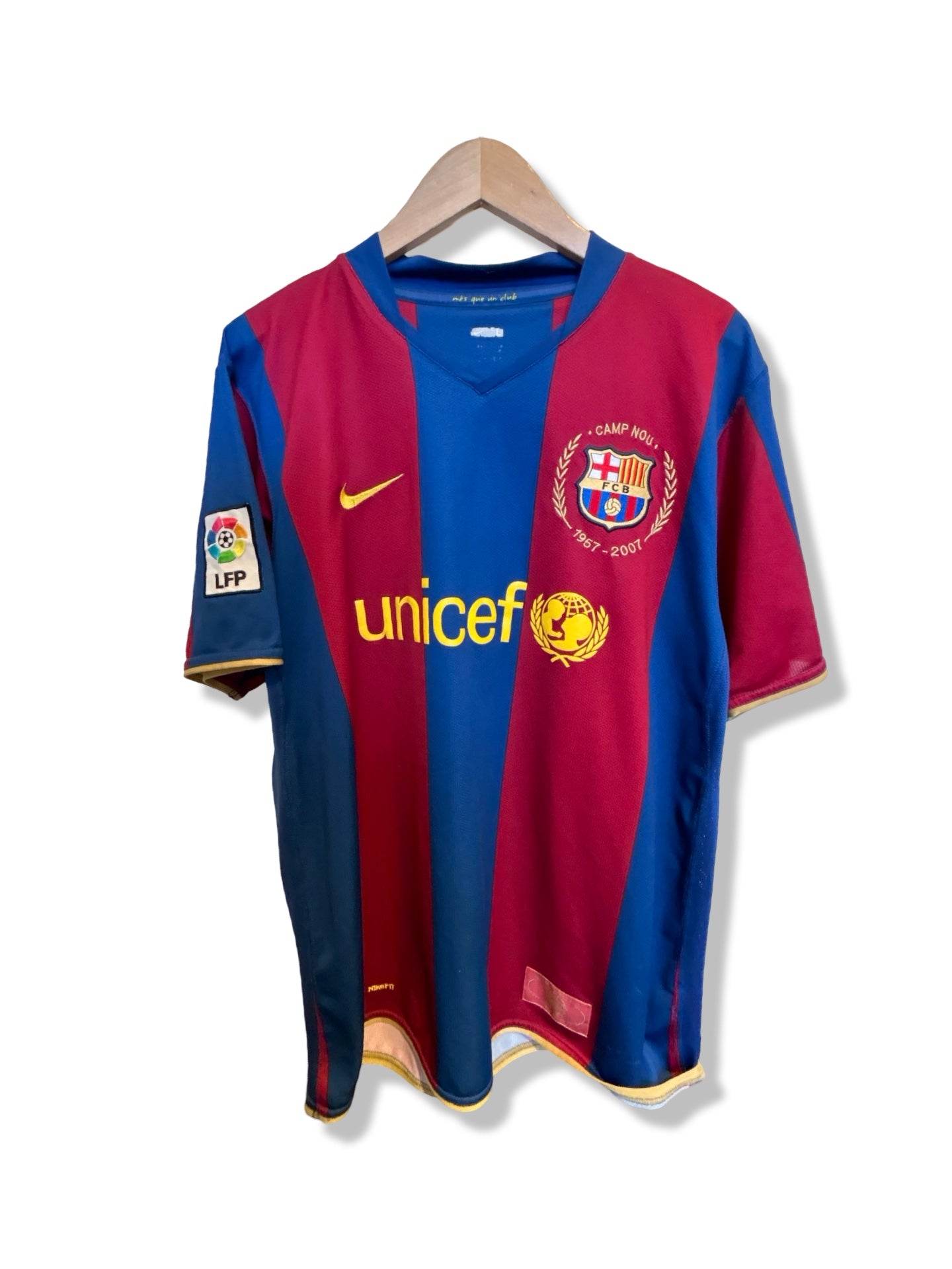 FC Barcelona 2007-08 Camp Nou 50 Year Anniversary Home Shirt, #10 Ronaldinho - L