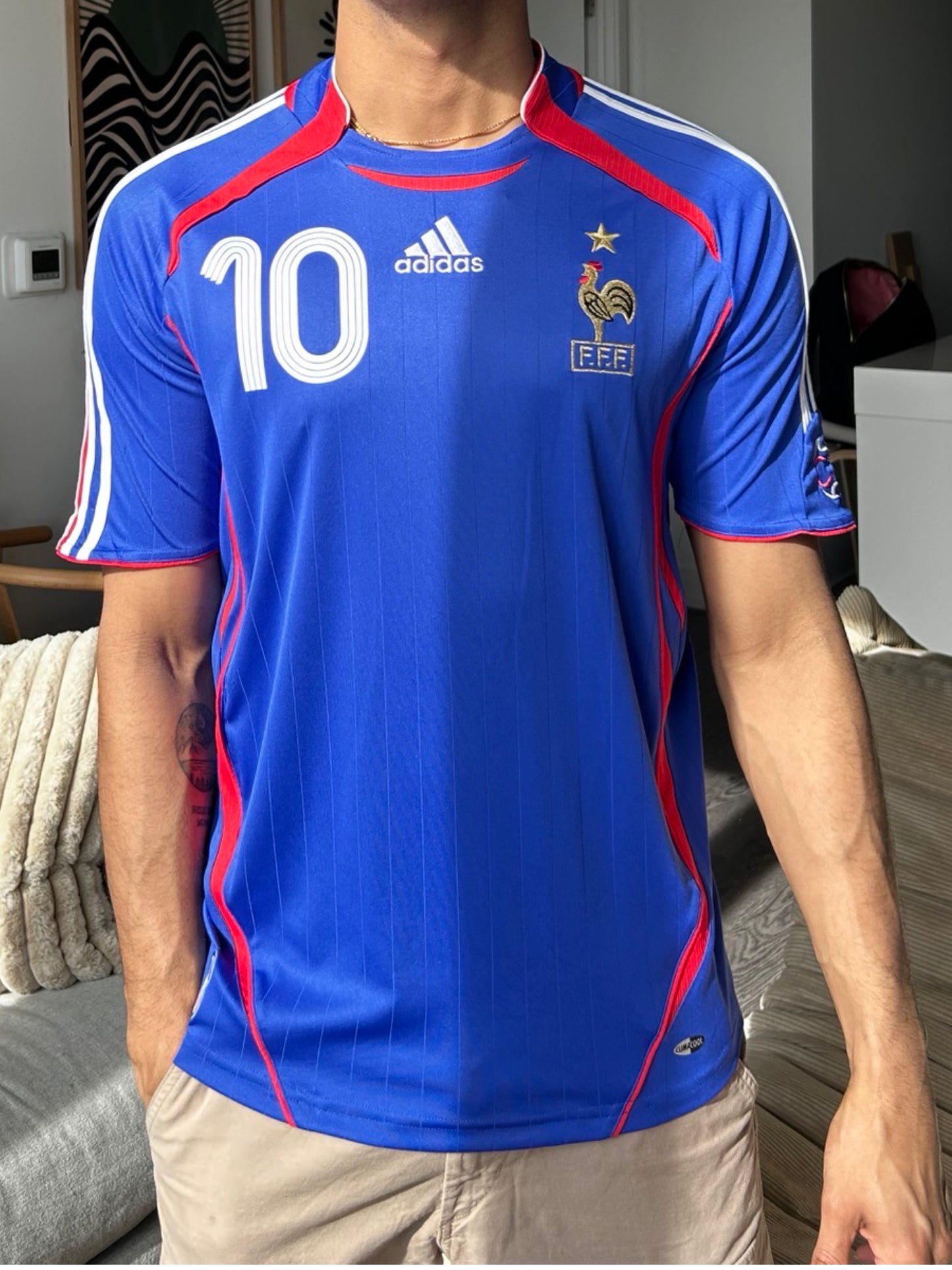 France Mens National Team 2006 World Cup Home Shirt, # 10 Zinedine Zidane - S