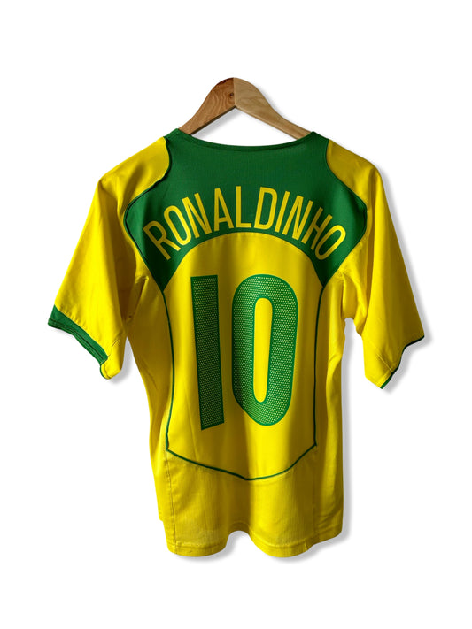 Brazil Seleção 2005 Home Shirt, #10 Ronaldinho - S