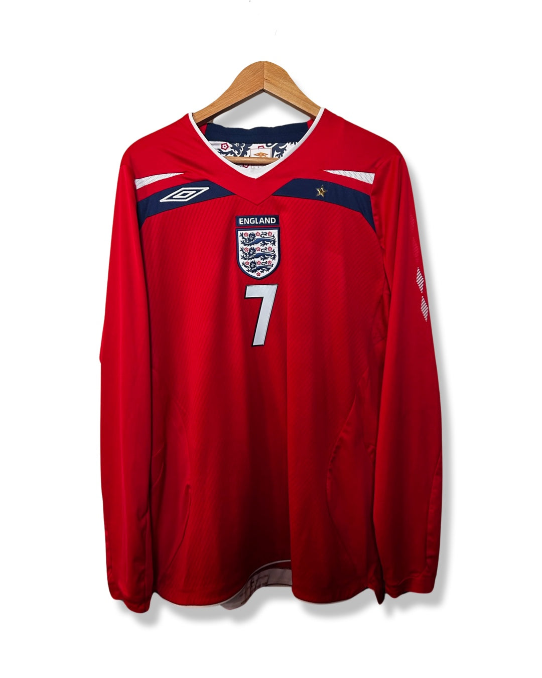 England National Football Team 2008-09 Away Shirt, #7 David Beckham - L