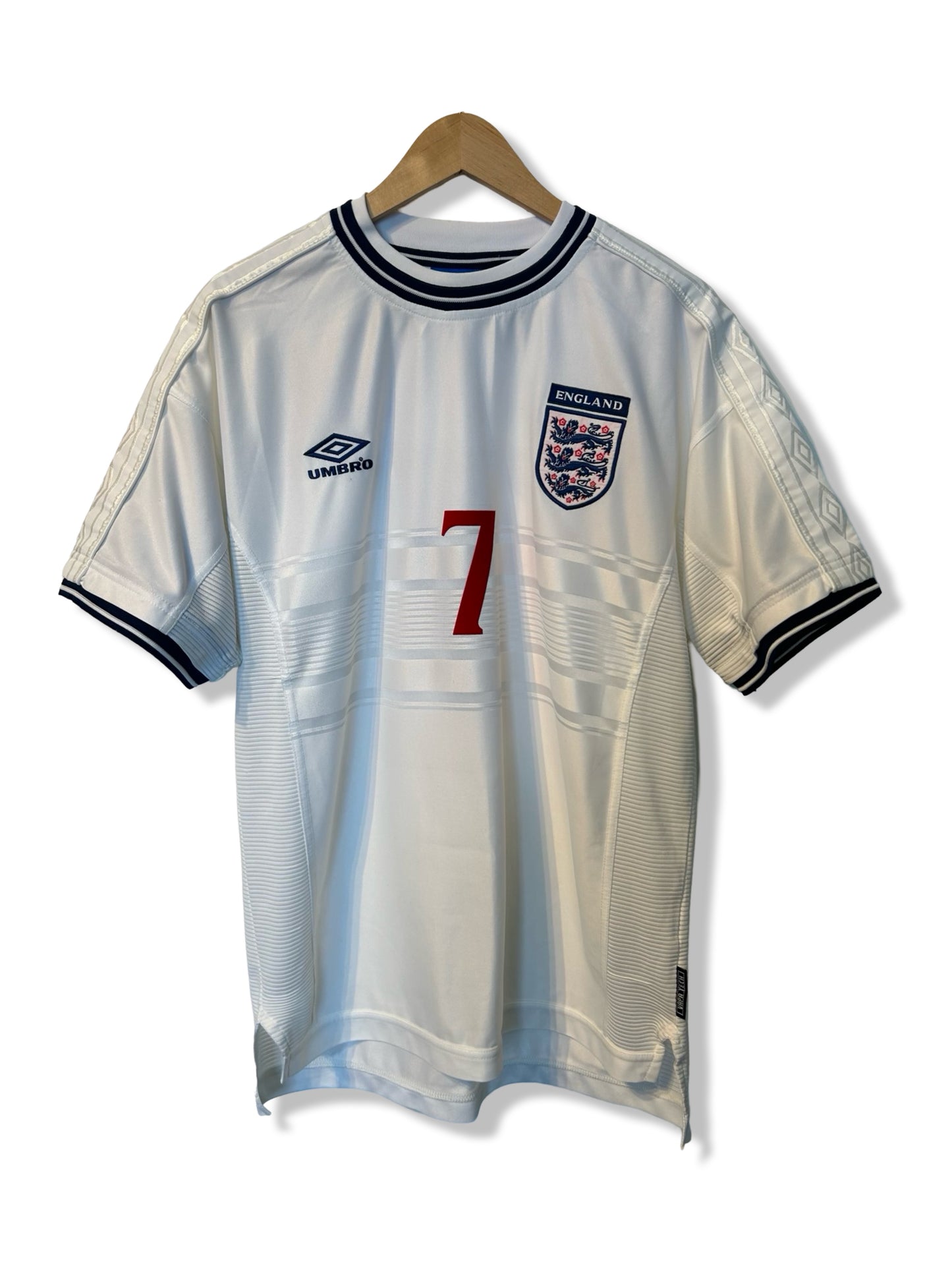 England National Team 1999-2001 Home Shirt, #7 David Beckham - L