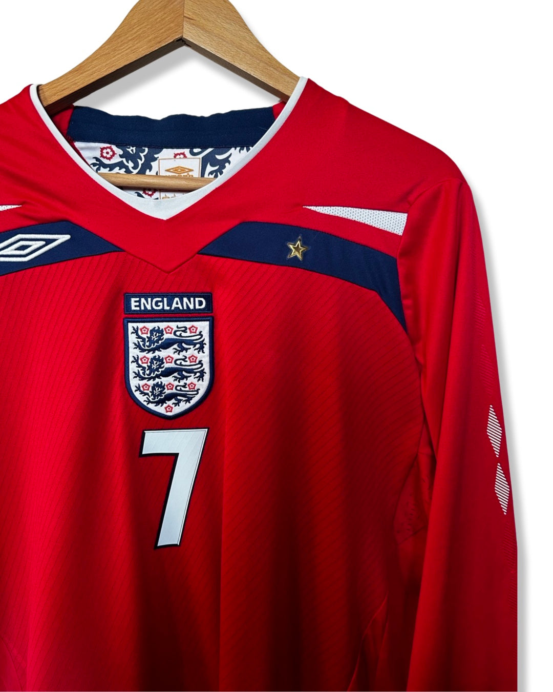 England National Football Team 2008-09 Away Shirt, #7 David Beckham - L