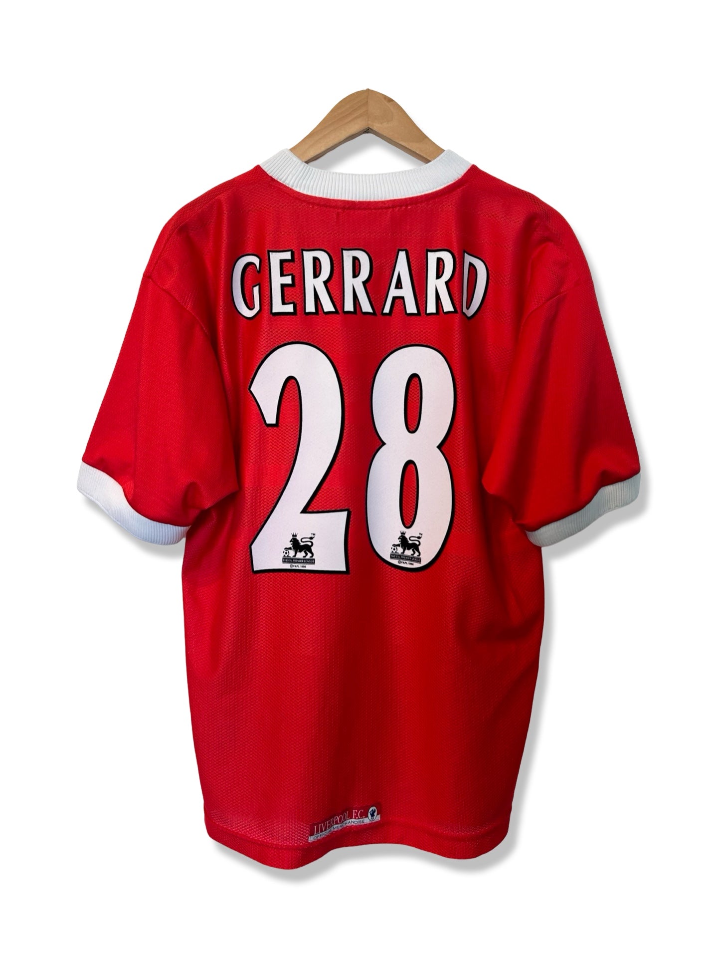 Liverpool FC 1998-2000 Home Shirt  #28, Steven Gerrard - L