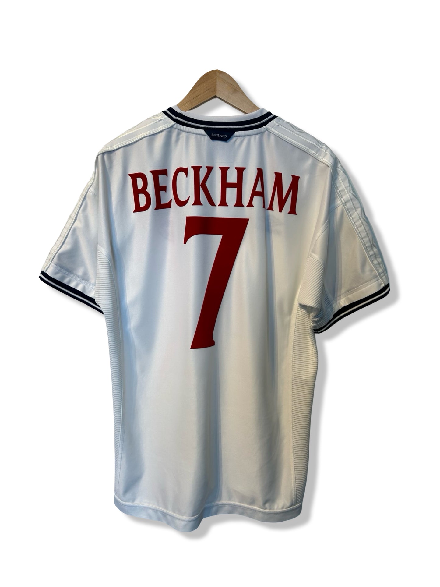 England National Team 1999-2001 Home Shirt, #7 David Beckham - L