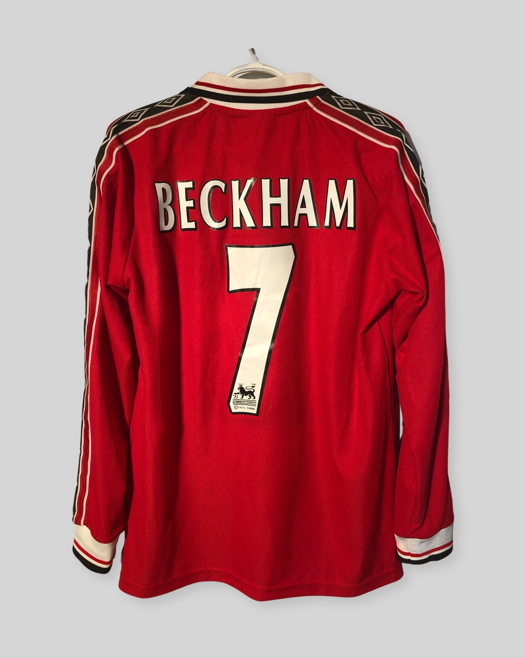 Manchester United 1998-99 'Treble' Home Shirt, #7 BECKHAM